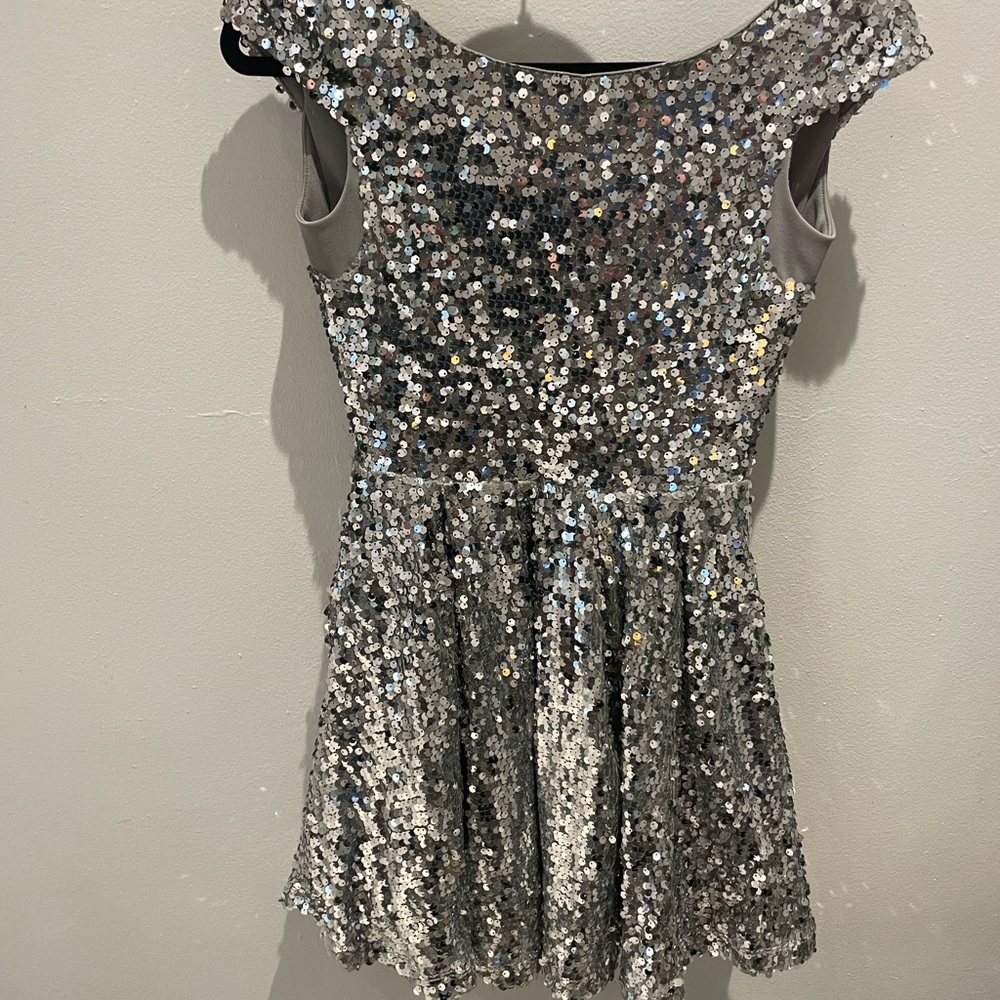 Topshop Silver Sequin Dress Size 4